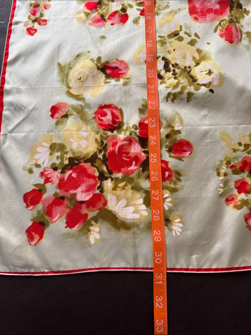 Vintage Light Green Floral Silk Scarf - Picture 3 of 15